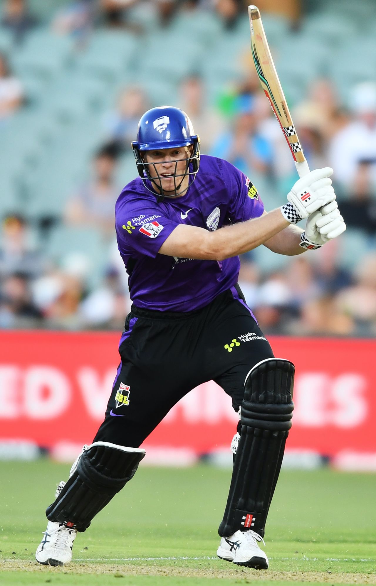Mitchell Owen gets forward to drive, Adelaide Strikers vs Hobart Hurricanes, Big Bash League 2022-23, Adelaide, January 05, 2023