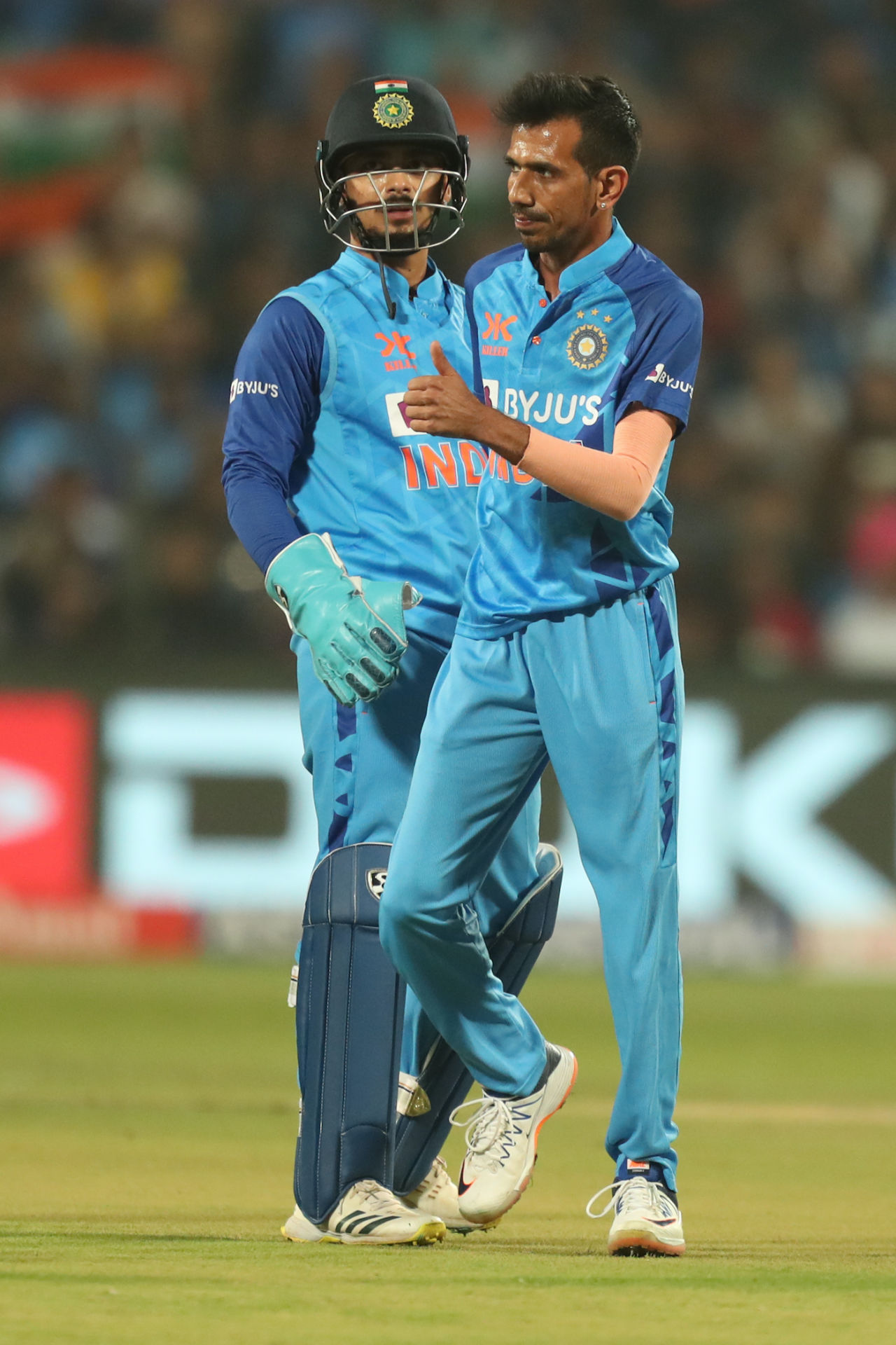 Yuzvendra Chahal and Ishan Kishan celebrate, India vs Sri Lanka, 2nd T20I, Pune, January 5, 2023