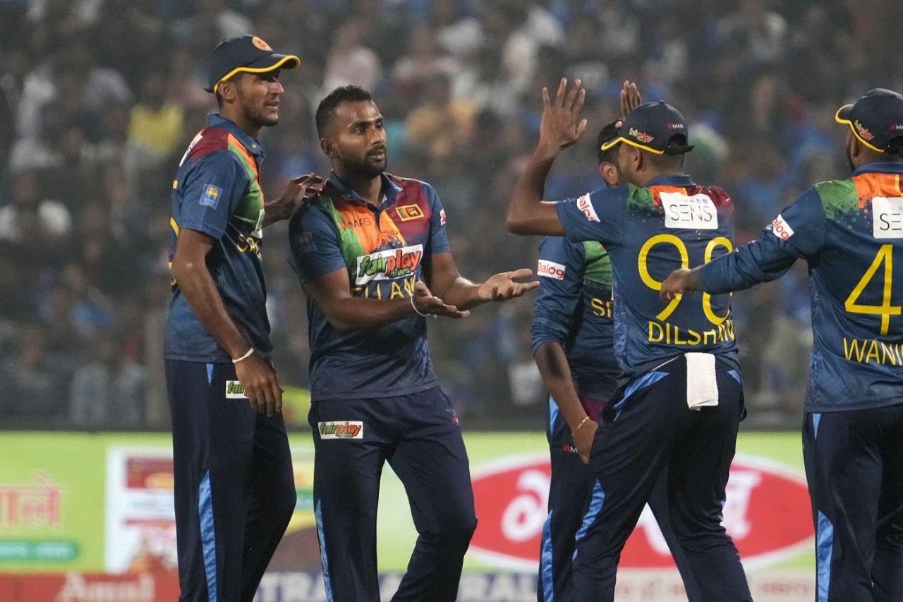Chamika Karunaratne got the better of Hardik Pandya with some seam movement, India vs Sri Lanka, 2nd T20I, Pune, January 5, 2023