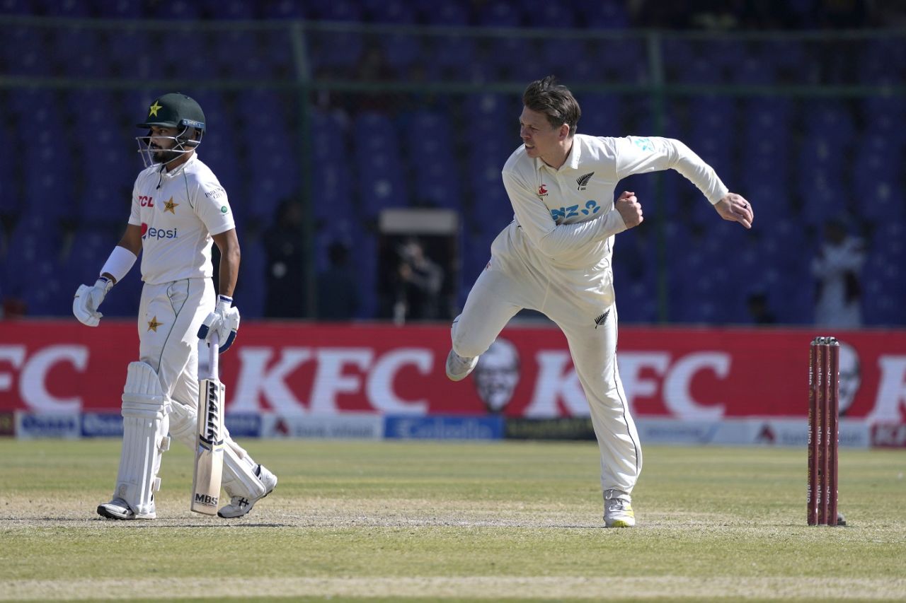 Michael Bracewell impressed with two wickets before lunch, Pakistan vs New Zealand, 2nd Test, Karachi, 5th day, January 6, 2022
