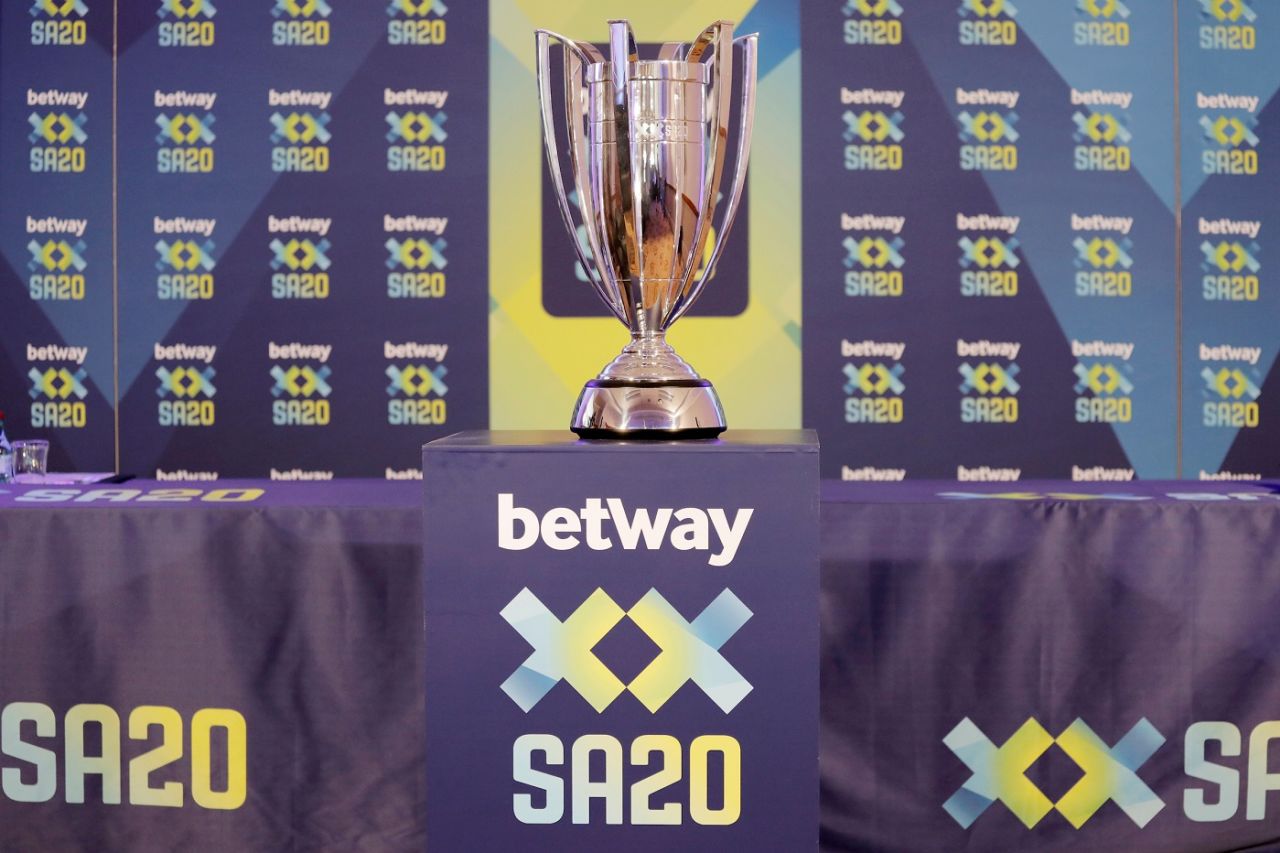 The SA20 trophy on display, Cape Town, January 7, 2023