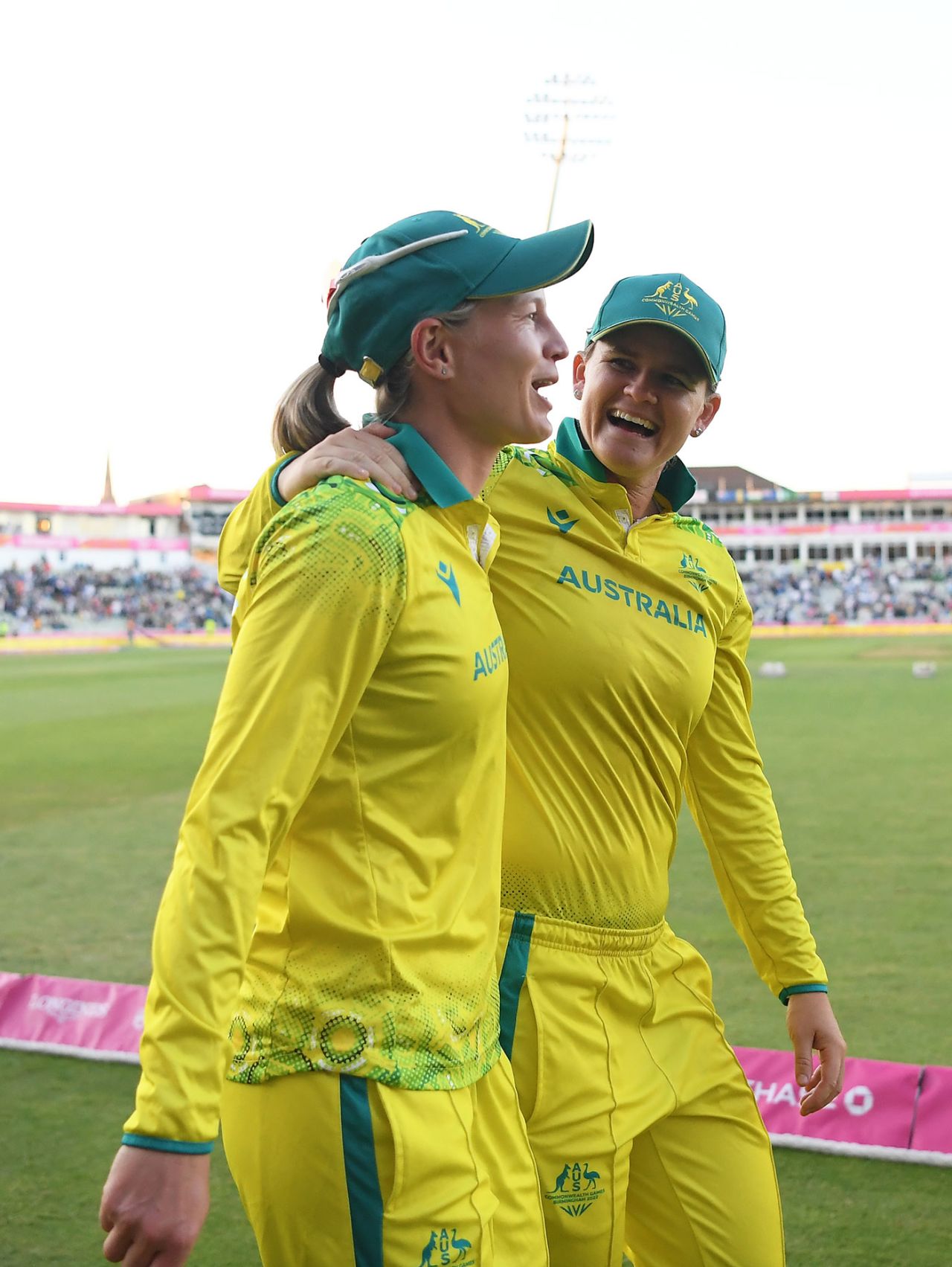 Meg Lanning and Jess Jonassen at the end of the Commonwealth Games, Australia vs India, Commonwealth Games, final, Edgbaston, August 7, 2022
