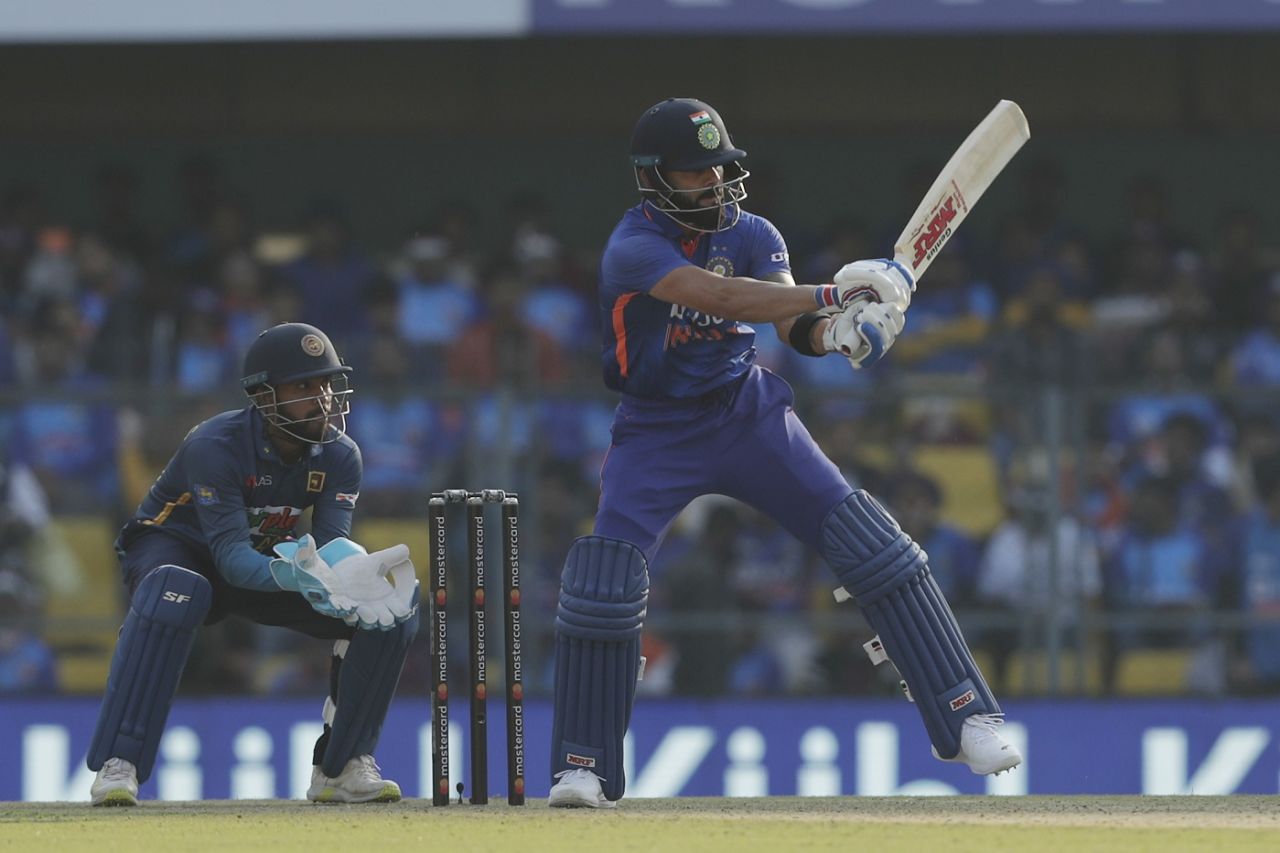 Virat Kohli drags a pull into the leg side, India vs Sri Lanka, 1st ODI, Guwahati, January 10, 2023