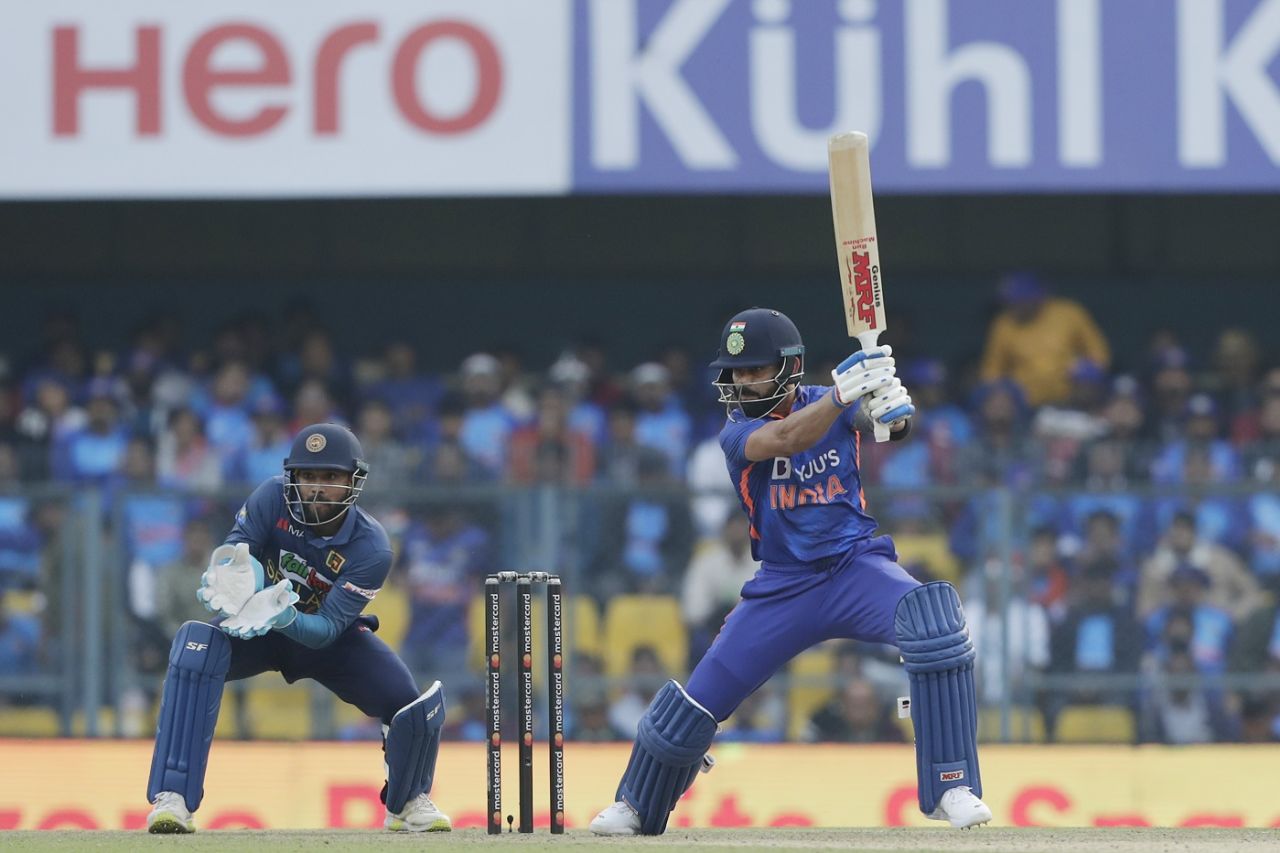 Virat Kohli cracks one away off the back foot, India vs Sri Lanka, 1st ODI, Guwahati, January 10, 2023