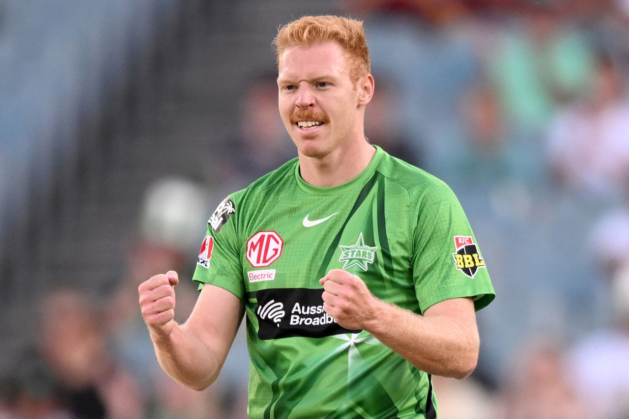 Liam Hatcher struck early blows for Melbourne Stars, Melbourne Stars vs Adelaide Strikers, BBL 2022-23, Melbourne, MCG, January 12, 2023