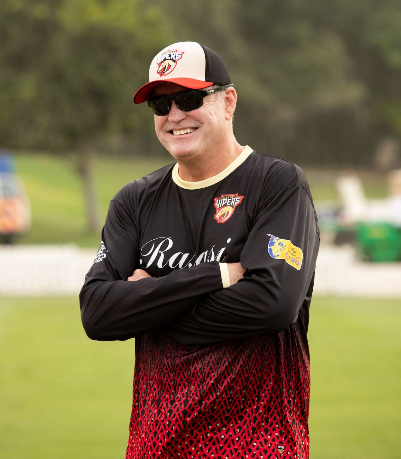 Desert Vipers director of cricket Tom Moody is all smiles at a training session, ILT20, Dubai, January 12, 2023