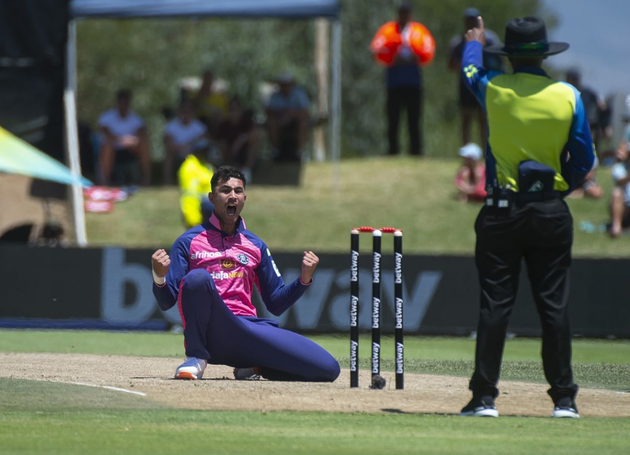 Bjorn Fortuin returned 3 for 16 off his four overs, Paarl Royals vs Joburg Super Kings, SA20 2022-23, Paarl, January 13, 2023