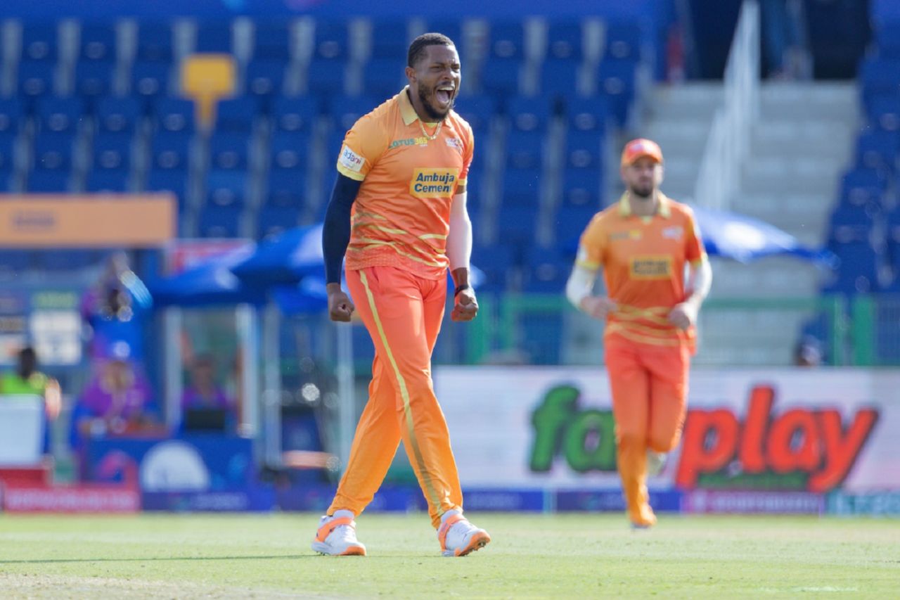 Chris Jordan impressed with three wickets, Abu Dhabi Knight Riders vs Gulf Giants, Abu Dhabi, ILT20, January 15, 2023