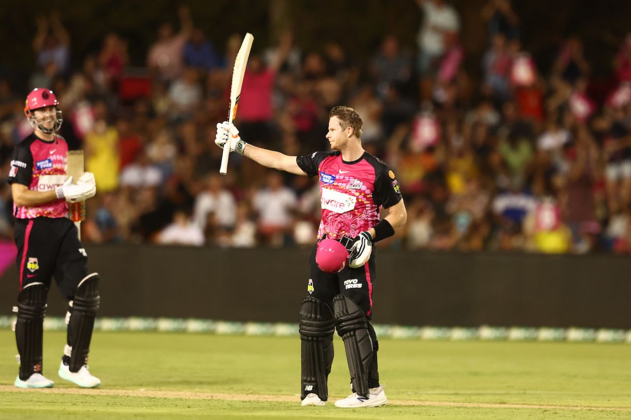 Steven Smith brought up a 56-ball century, Sydney Sixers vs Adelaide Strikers, BBL 2022-23, Coffs Harbour, January 17, 2023