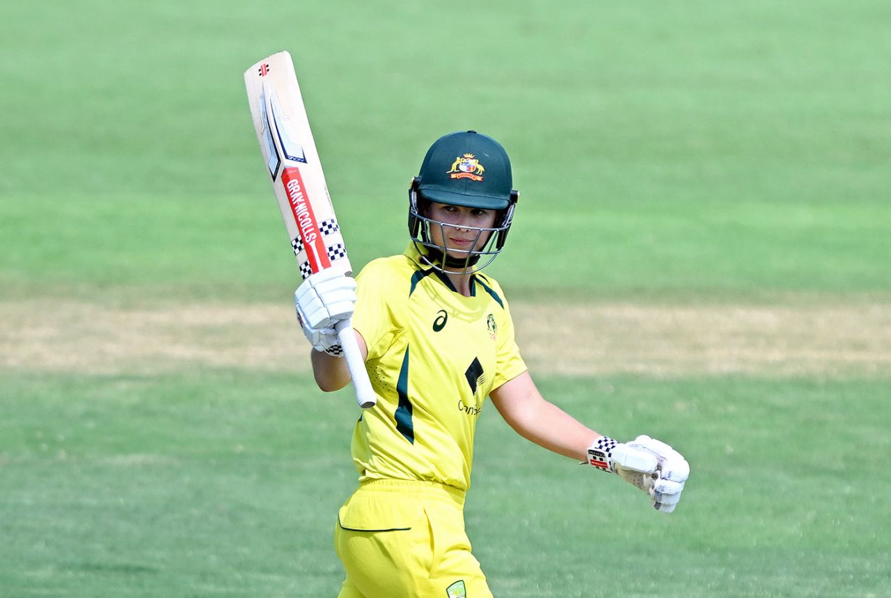 Phoebe Litchfield made it back-to-back half-centuries to start her ODI career, Australia vs Pakistan, 2nd women's ODI, Brisbane, January 18, 2023