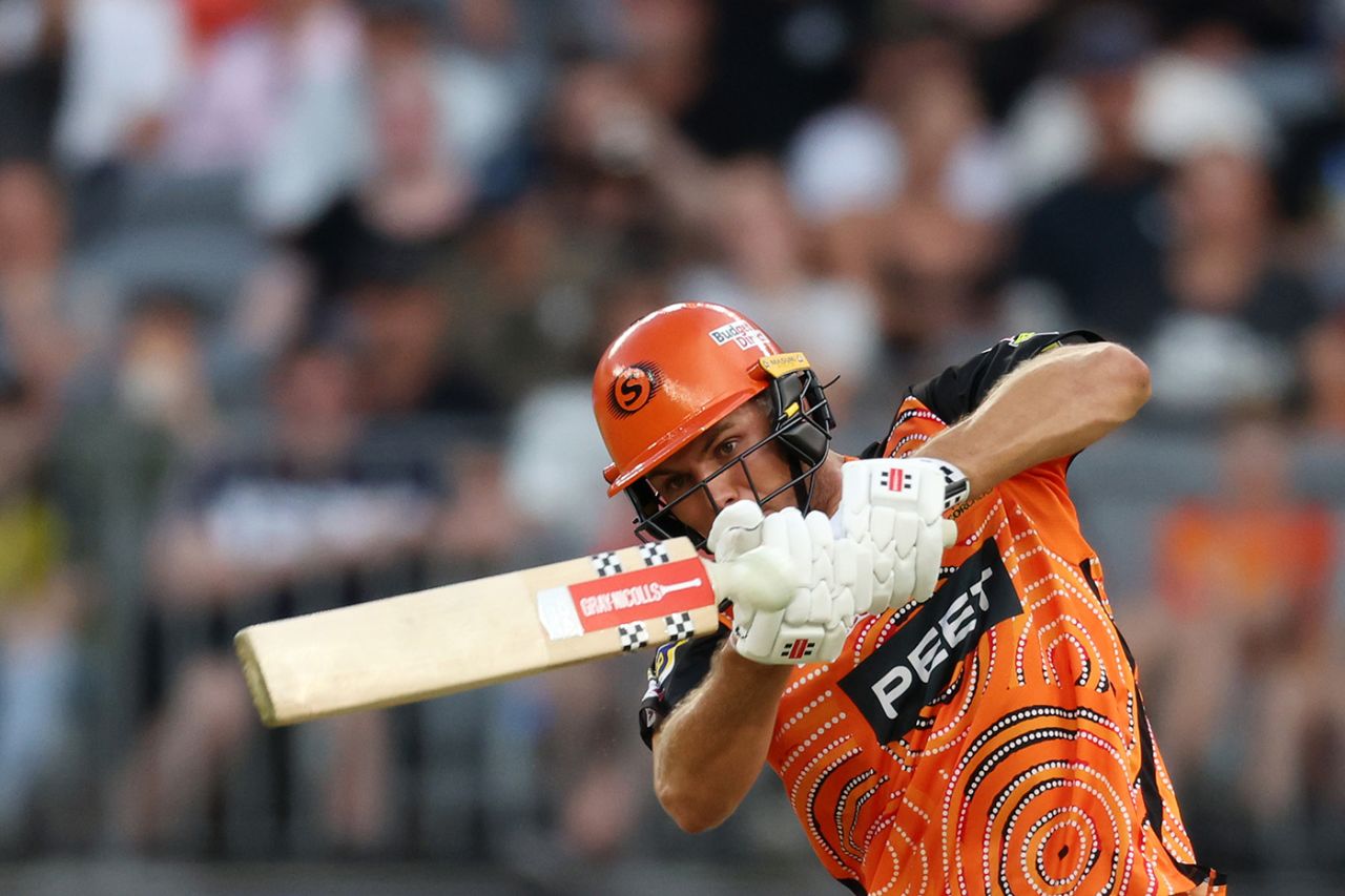 Aaron Hardie went on the attack, Perth Scorchers vs Hobart Hurricanes, Big Bash League, Perth, January 18, 2023
