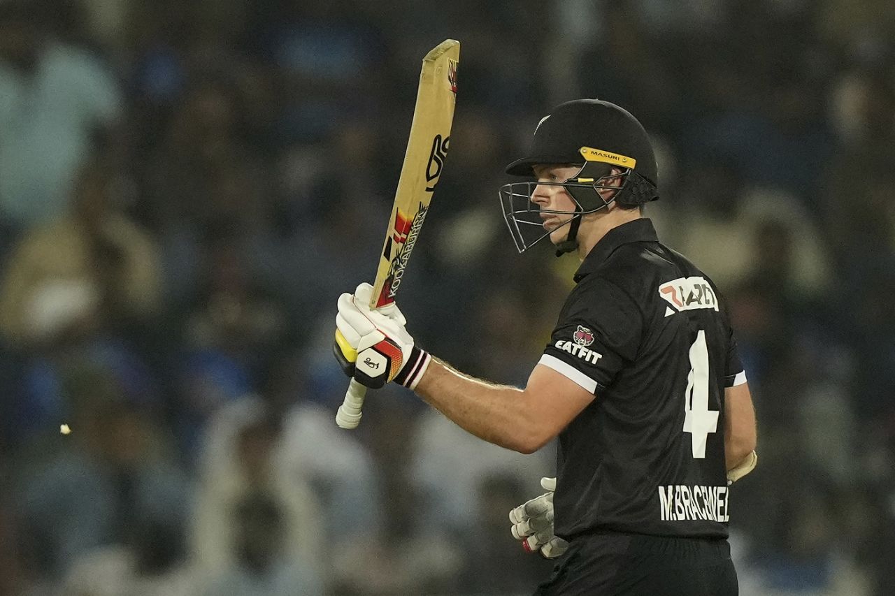 Michael Bracewell raced to his half-century in just 31 deliveries, India vs New Zealand, 1st ODI, Hyderabad, January 18, 2023
