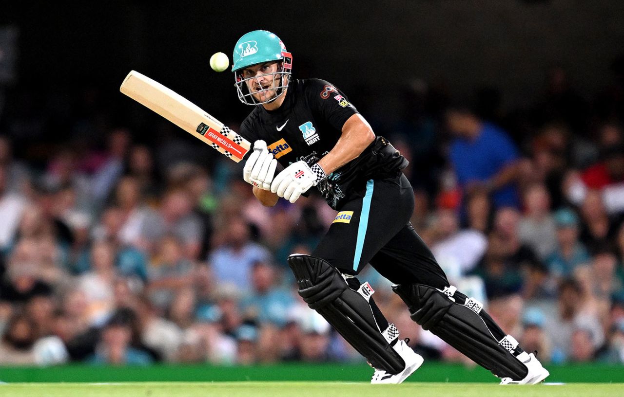 Sam Hain tried to give Brisbane Heat a competitive total, Brisbane Heat vs Hobart Hurricanes, BBL, Gabba, January 20, 2023