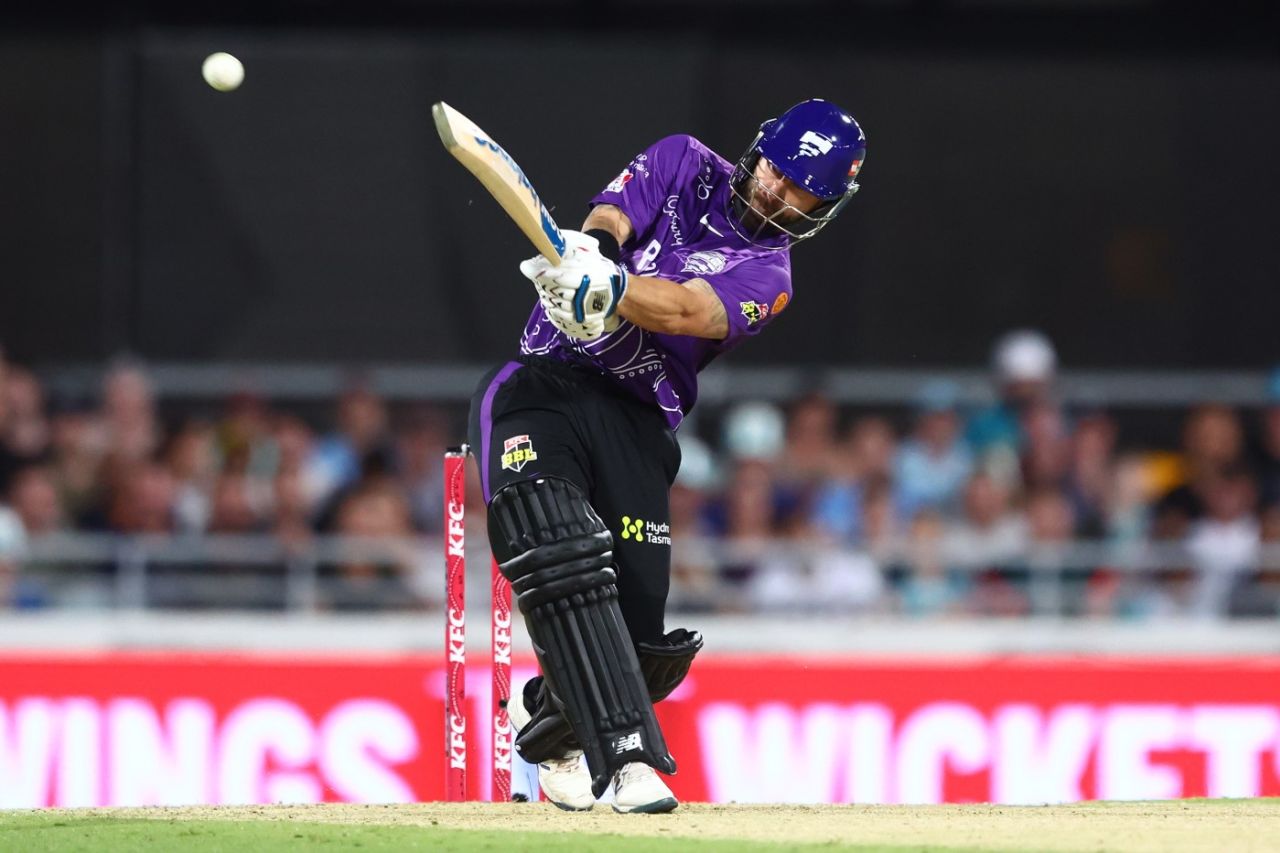 Matthew Wade swings over midwicket, Brisbane Heat vs Hobart Hurricanes, BBL, Gabba, January 20, 2023