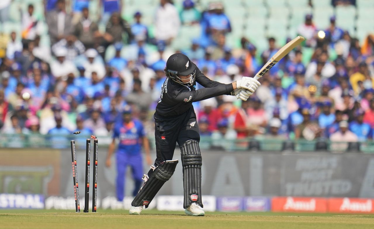 Finn Allen was bowled for a duck, India vs New Zealand, 2nd ODI, Raipur, January 21, 2023