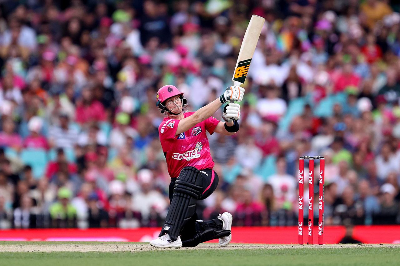 Steven Smith puts one into the stands, Sydney Sixers vs Sydney Thunder, BBL, SCG, January 21, 2023