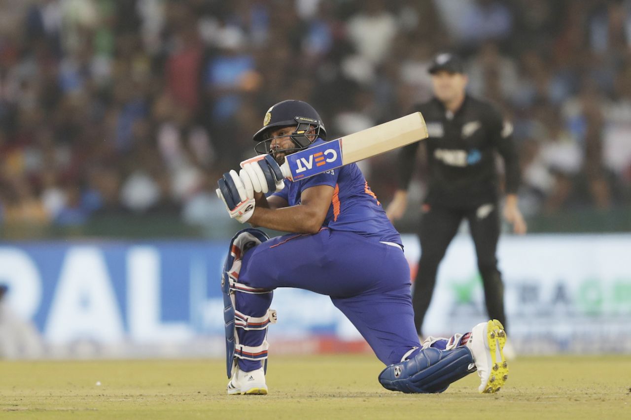 Rohit Sharma hit seven fours and two sixes in his innings, India vs New Zealand, 2nd ODI, Raipur, January 21, 2023