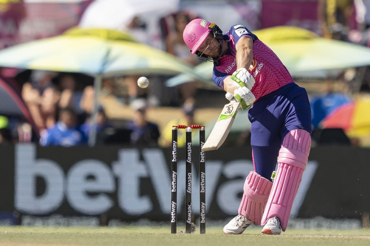 Jos Buttler struck an important 28-ball 37 on a sluggish surface, Paarl Royals vs Pretoria Capitals, Paarl, SA20, January 22, 2023