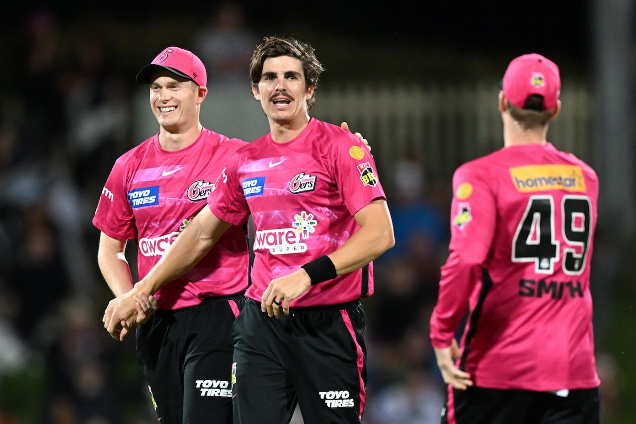 Sean Abbott sent back Caleb Jewell in the fourth over, Hobart Hurricanes vs Sydney Sixers, BBL 2022-23, Hobart, January 23, 2023