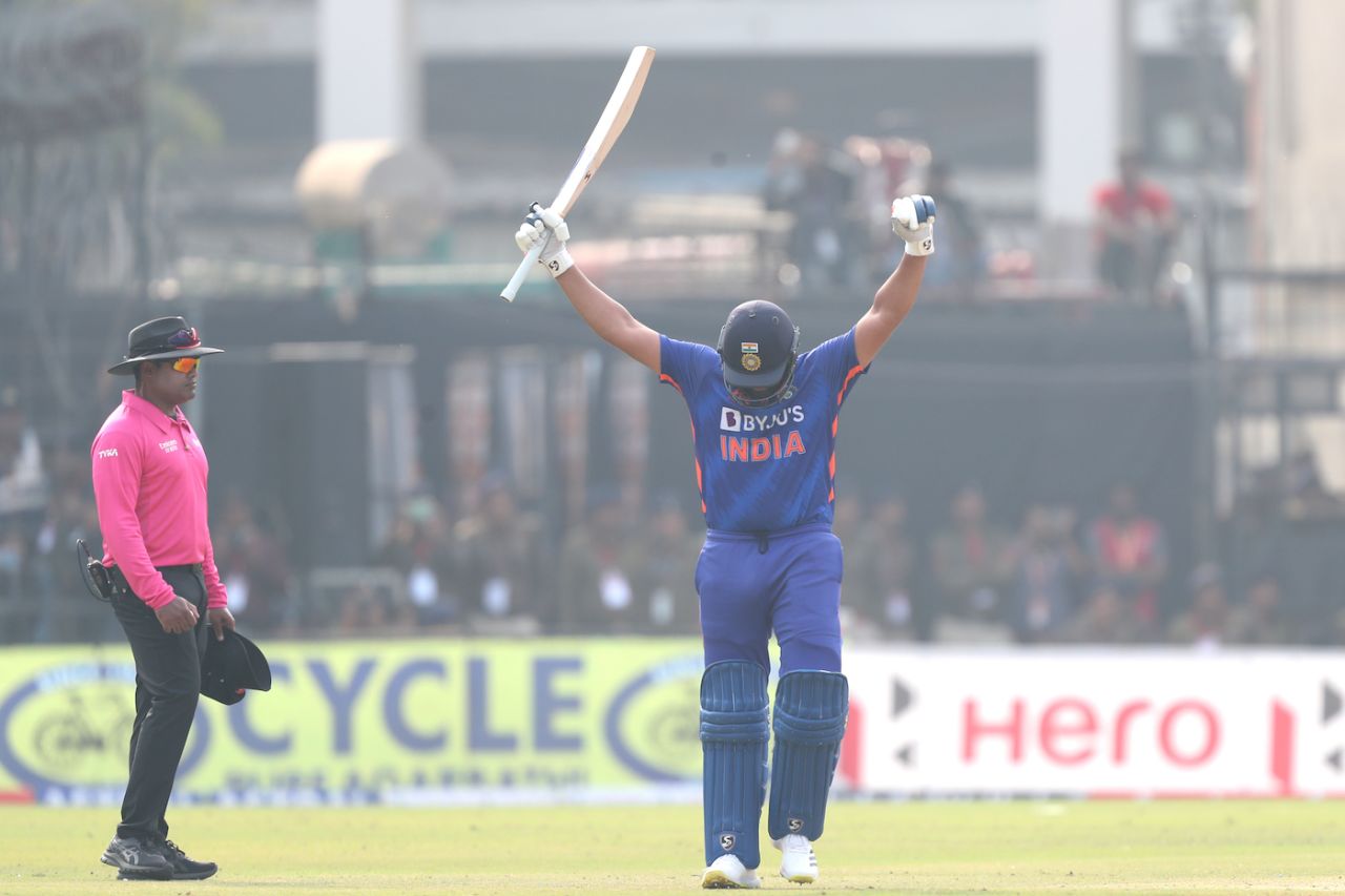 Rohit Sharma celebrates an ODI hundred after three years, India vs New Zealand, 3rd ODI, Indore, January 24, 2023