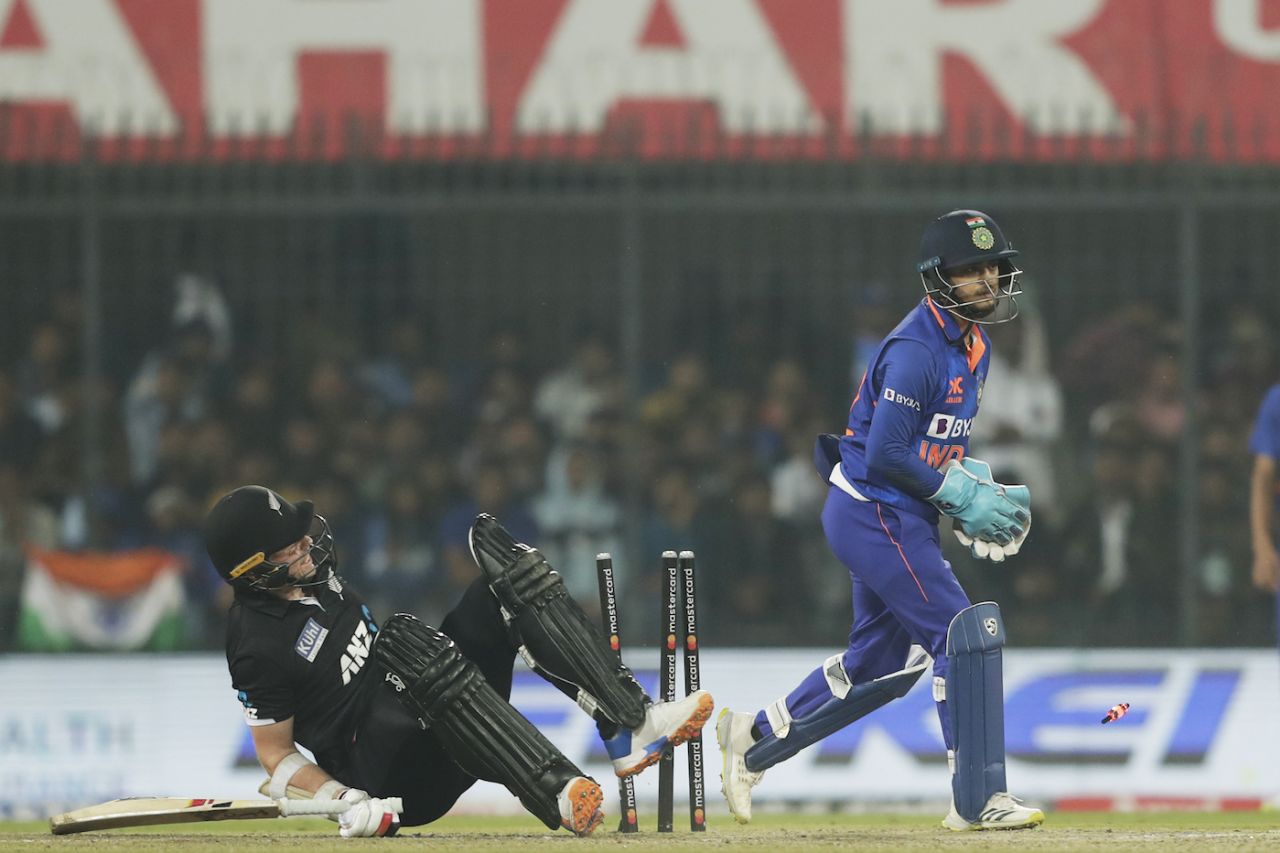 Ishan Kishan stumped Michael Bracewell, India vs New Zealand, 3rd ODI, Indore, January 24, 2023