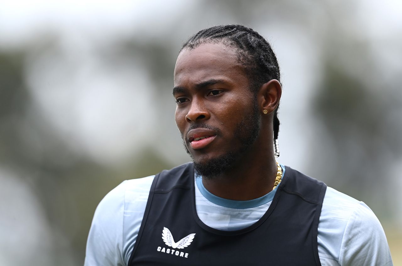 Jofra Archer during an England net session at Mangaung Oval, January 25, 2023, Bloemfontein