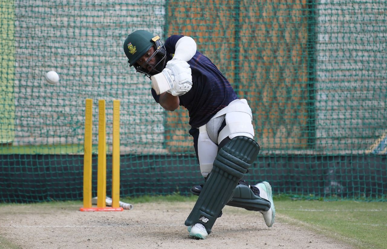 Temba Bavuma drives during a net session at Bloemfontein, South Africa vs England, 1st ODI, Bloemfontein, January 26, 2023