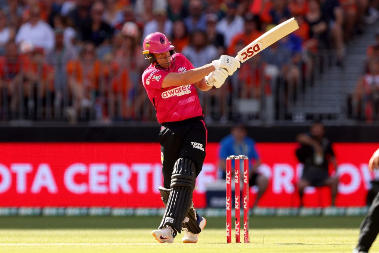 Moises Henriques was slow early on, with Sixers looking to recover, Perth Scorchers vs Sydney Sixers, Big Bash League 2022-23, Qualifier, Perth, January 28, 2023