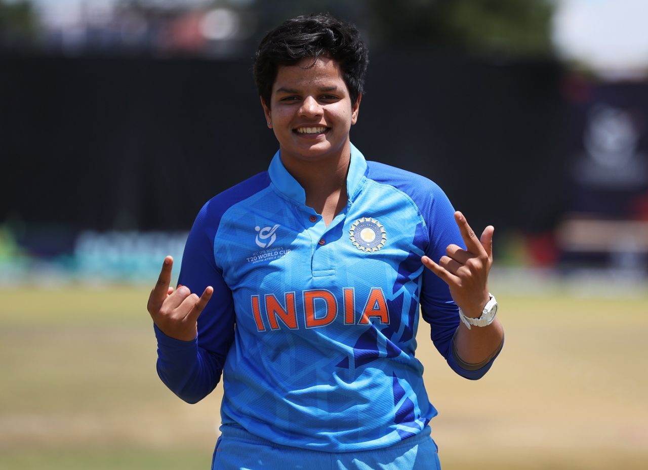 Shafali Verma poses on the eve of the final, India vs England, Under-19 Women's T20 World Cup, Potchefstroom, January 28, 2023