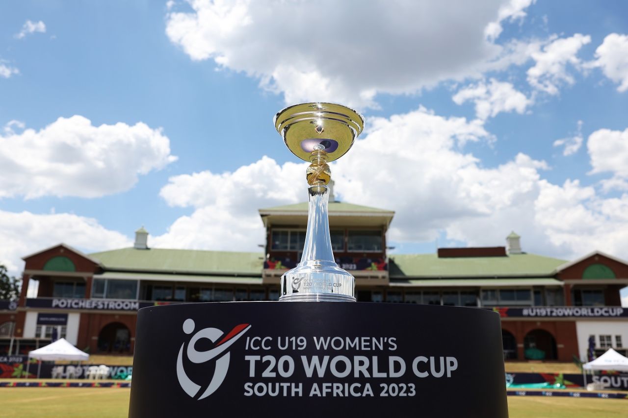 The inaugural Under-19 Women's T20 World Cup trophy, Under-19 Women's T20 World Cup, Potchefstroom, January 28, 2023