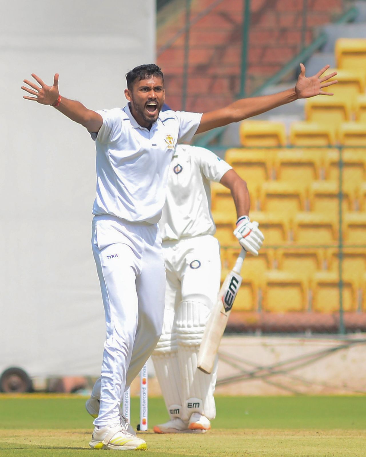 M Venkatesh celebrates after picking up a wicket | ESPNcricinfo.com