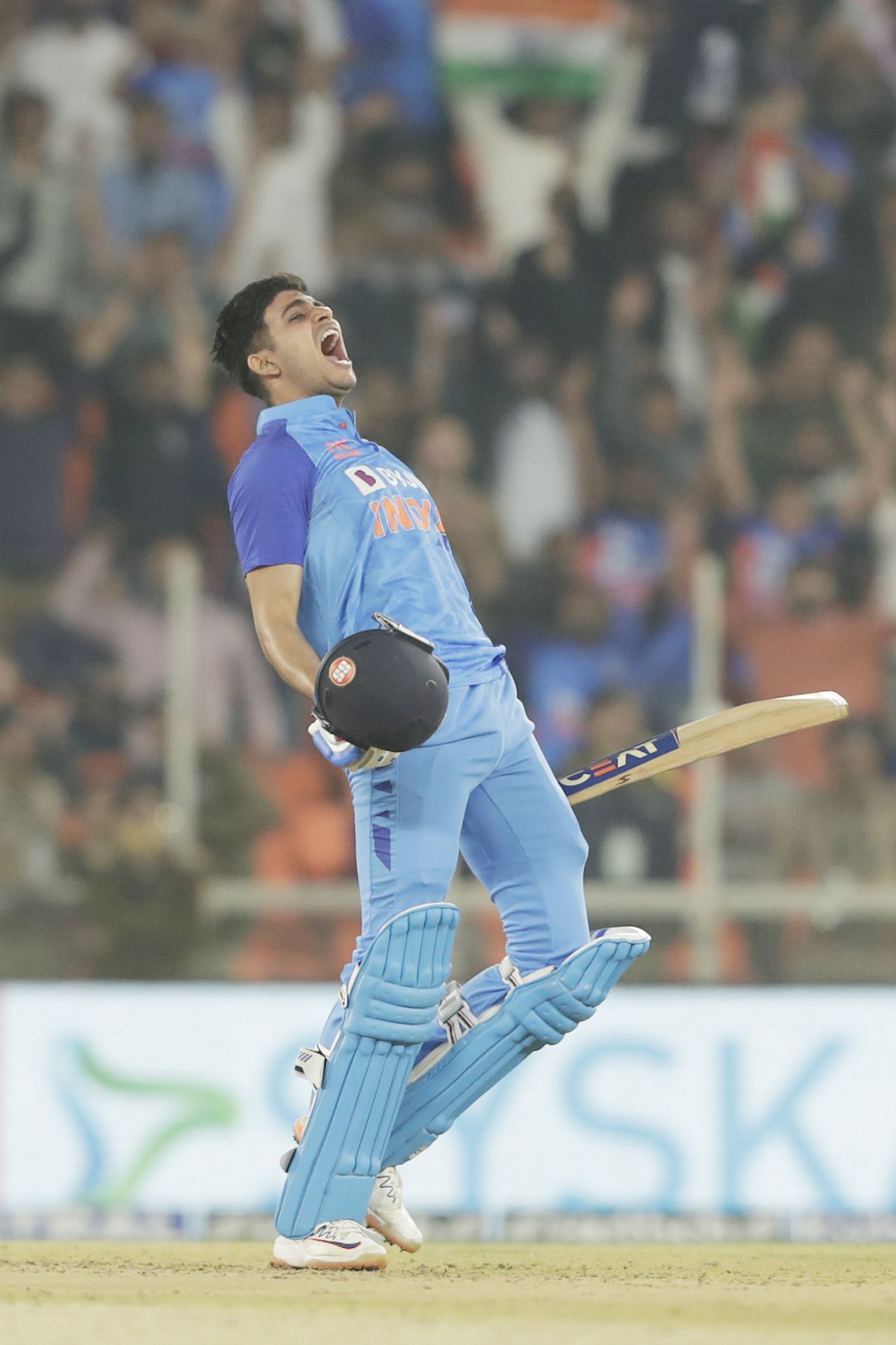 Shubman Gill roars after reaching hundred, India vs New Zealand, 3rd T20I, Ahmedabad, February 1, 2023