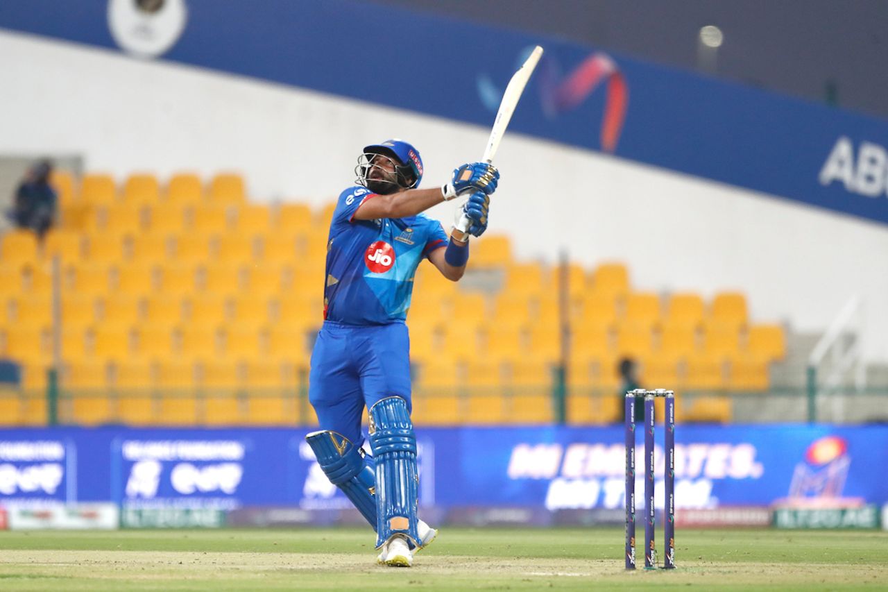 Muhammad Waseem hits out during his 60 from 44 balls, Abu Dhabi Knight Riders vs MI Emirates, Abu Dhabi, February 3, 2023