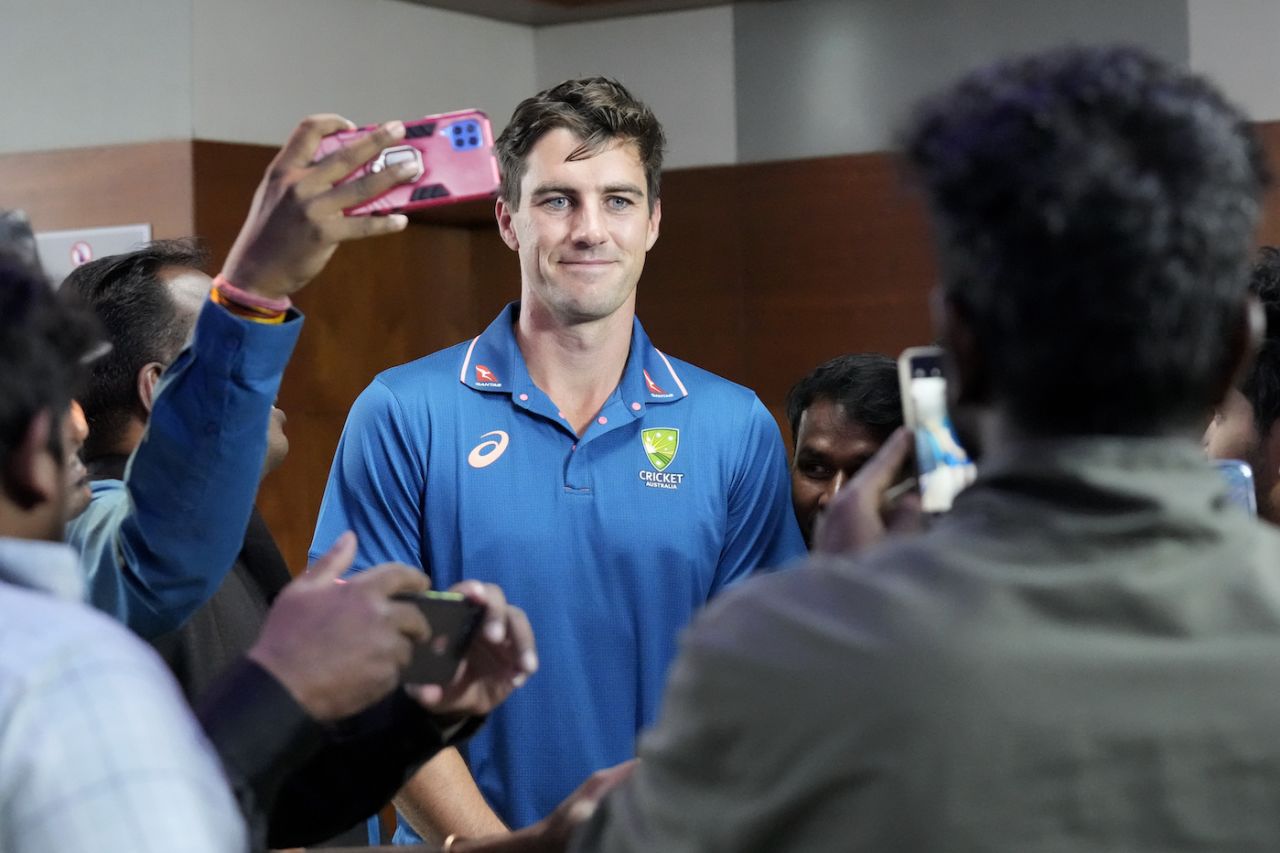 Pat Cummins poses for pictures in Bengaluru, February 4, 2023