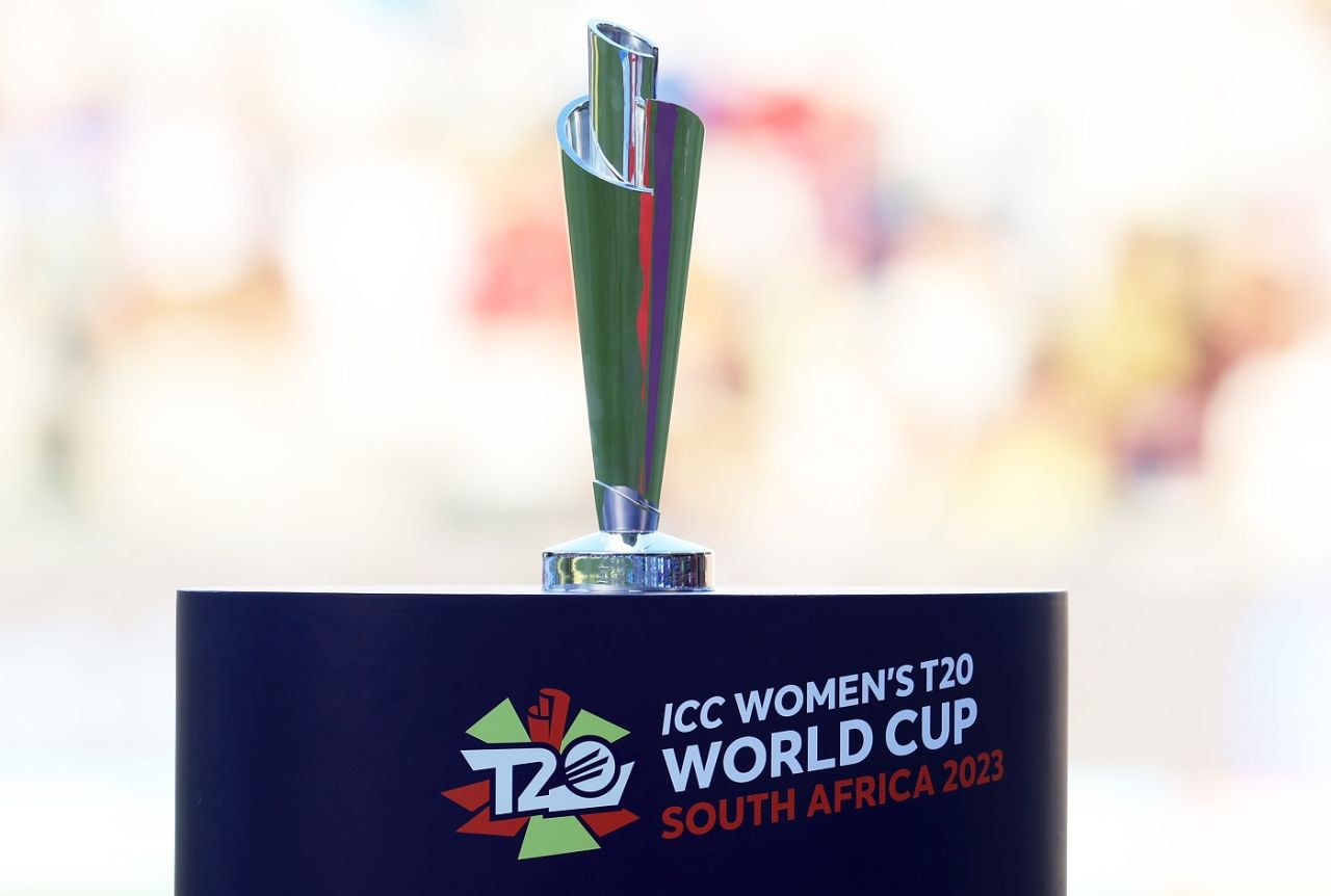 The Women's T20 World Cup trophy on display, Women's T20 World Cup 2023, Cape Town, February 10, 2023