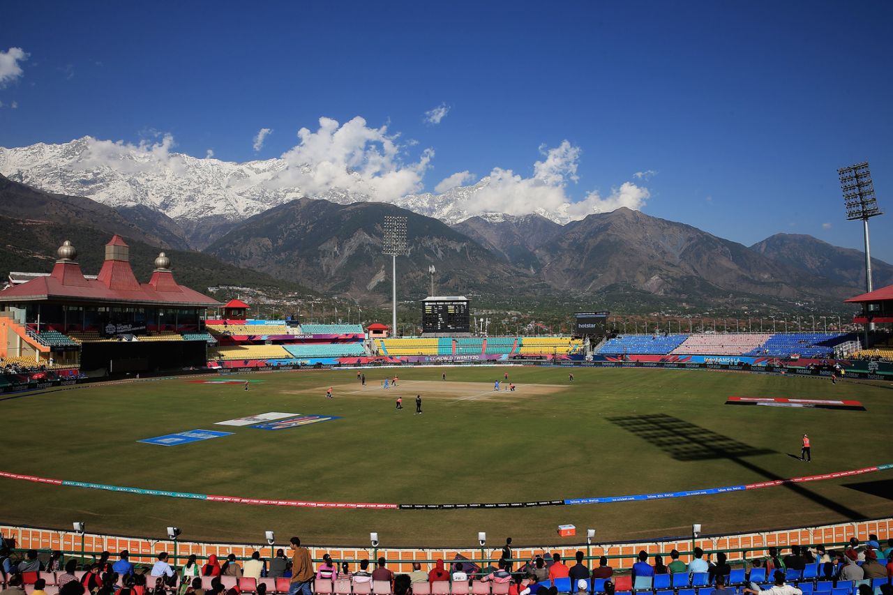 India and England in action at the HPCA Stadium in Dharamsala, 2016 Women's World T20, Dharamsala, March 22, 2016