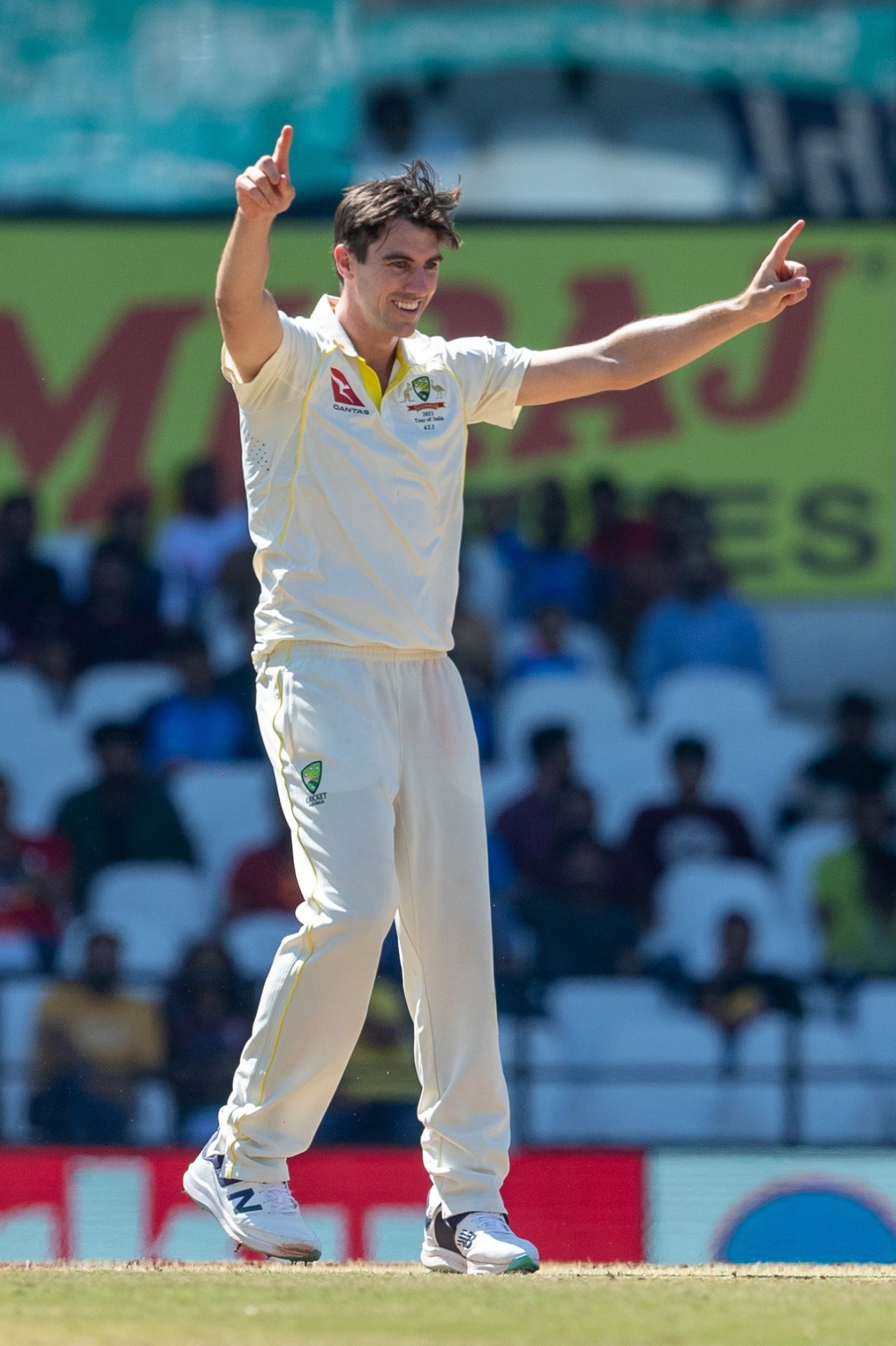 Pat Cummins celebrates after getting rid of Axar Patel, India vs Australia, 1st Test, Nagpur, 3rd day, February 11, 2023