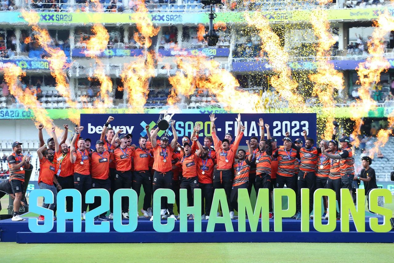 Sunrisers Eastern Cape won the inaugural SA20 title, Pretoria Capitals vs Sunrisers Eastern Cape, SA20 final, Johannesburg, February 12, 2023