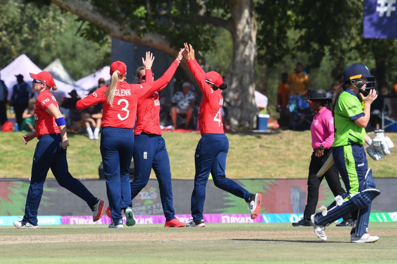 Gaby Lewis fell to Sophie Ecclestone as England hit back, Ireland Women vs England Women, Paarl, ICC Women's T20 World Cup, February 13, 2023