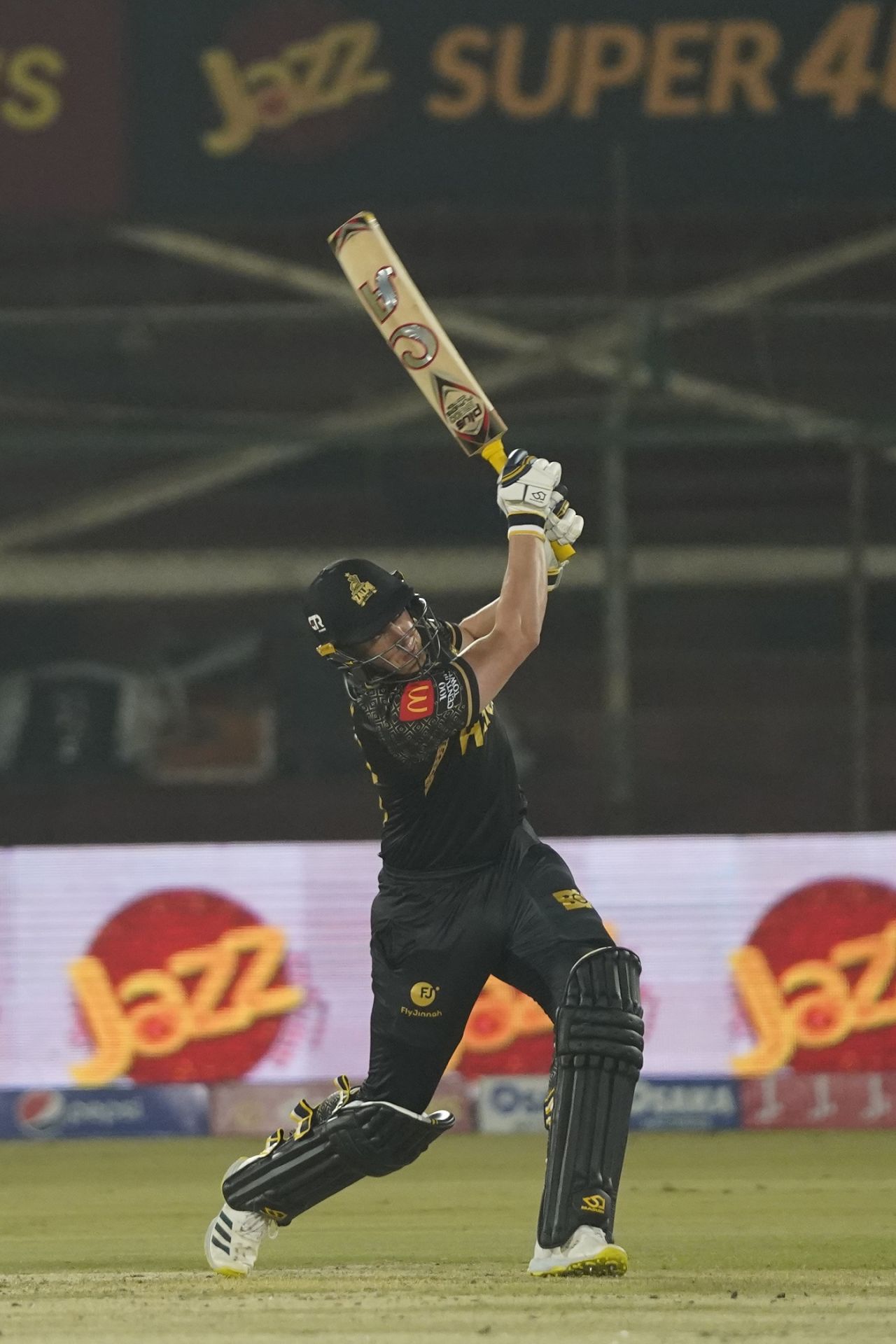 Tom Kohler-Cadmore hits Imad Wasim down the ground, Karachi Kings vs Multan Sultans, PSL, Karachi, February 14, 2023

