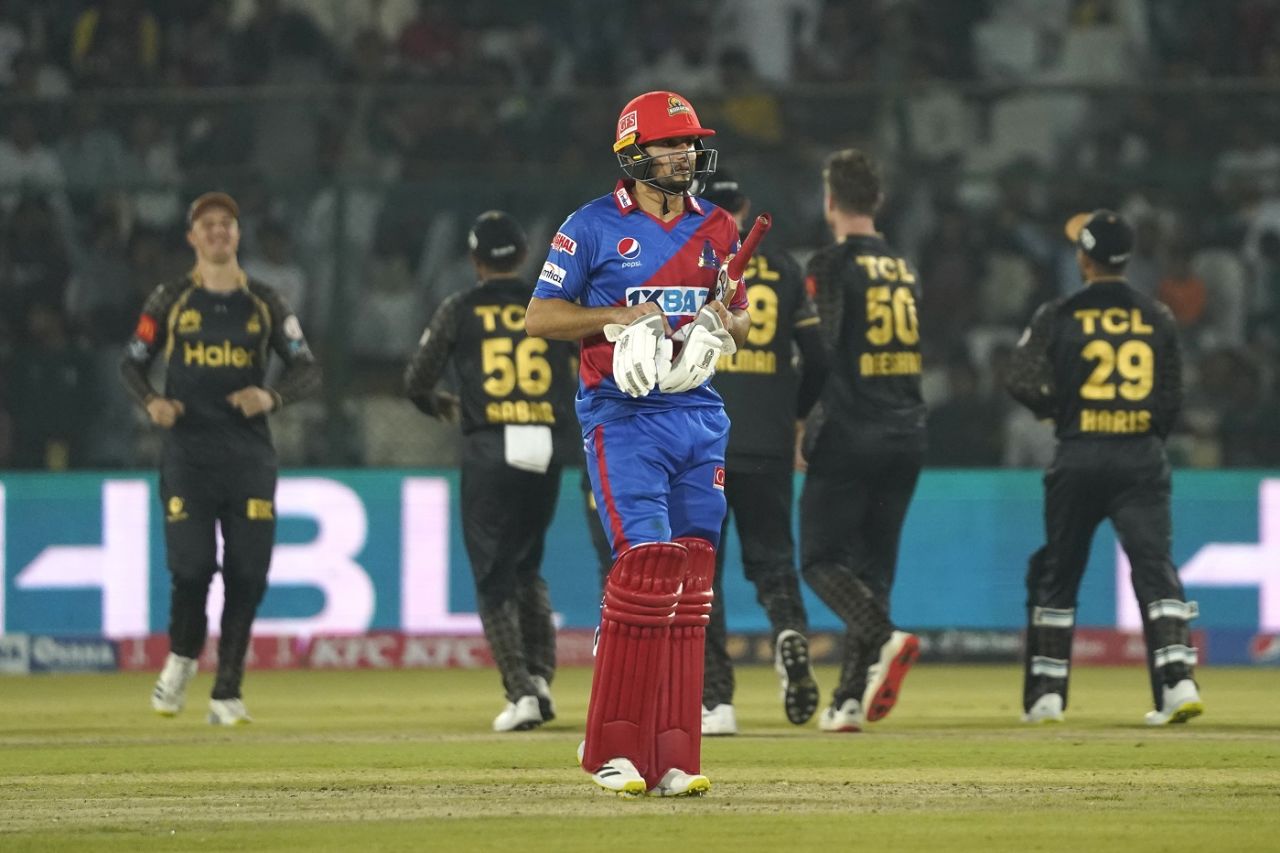 Peshawar Zami celebrate as Haider Ali departs, Karachi Kings vs Peshawar Zalmi, PSL, Karachi, February 14, 2023
