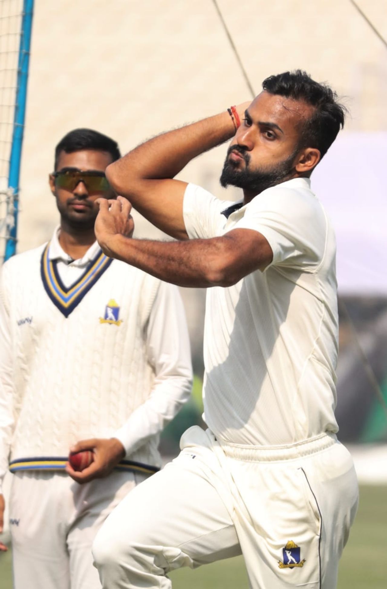 Akash Deep has a bowl in training, Bengal vs Saurashtra, Ranji Trophy 2022-23 final, Kolkata, February 15, 2023