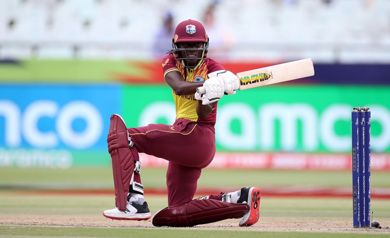 Stafanie Taylor plays the sweep, India vs West Indies, Women's T20 World Cup, Cape Town, February 15, 2023