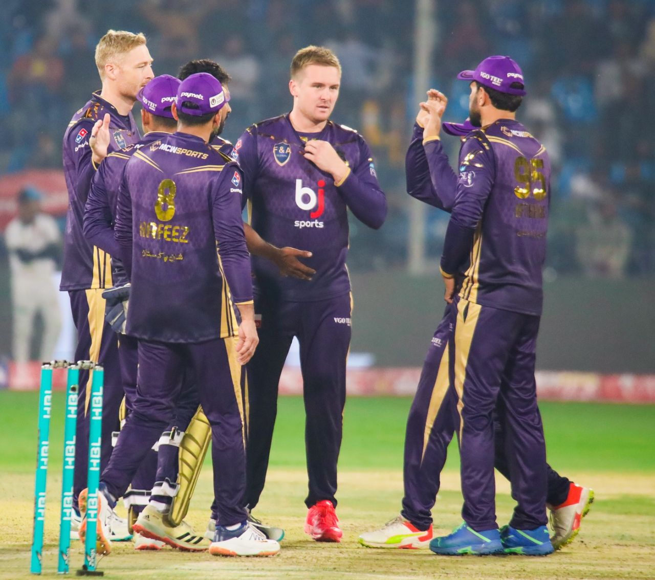 Jason Roy and Quetta Gladiators celebrate a wicket, Multan Sultans vs Quetta Gladiators, PSL, Multan, February 15, 2023