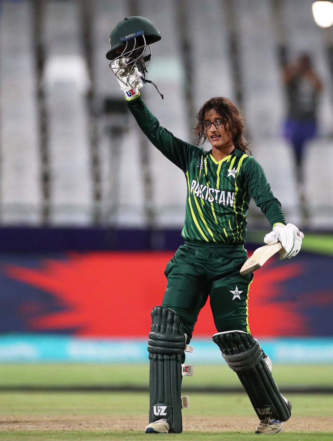 Muneeba Ali celebrates her T20I century, Pakistan vs Ireland, Women's T20 World Cup, Cape Town, February 15, 2023