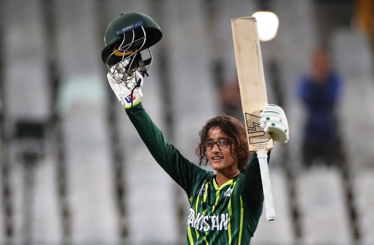Muneeba Ali was the sixth centurion in a Women's T20 World Cup, Pakistan vs Ireland, Women's T20 World Cup, Cape Town, February 15, 2023