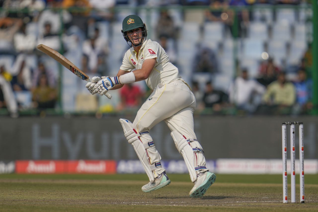 Pat Cummins swivels to follow the ball, India vs Australia, 2nd Test, Delhi, 1st day, February 17, 2023