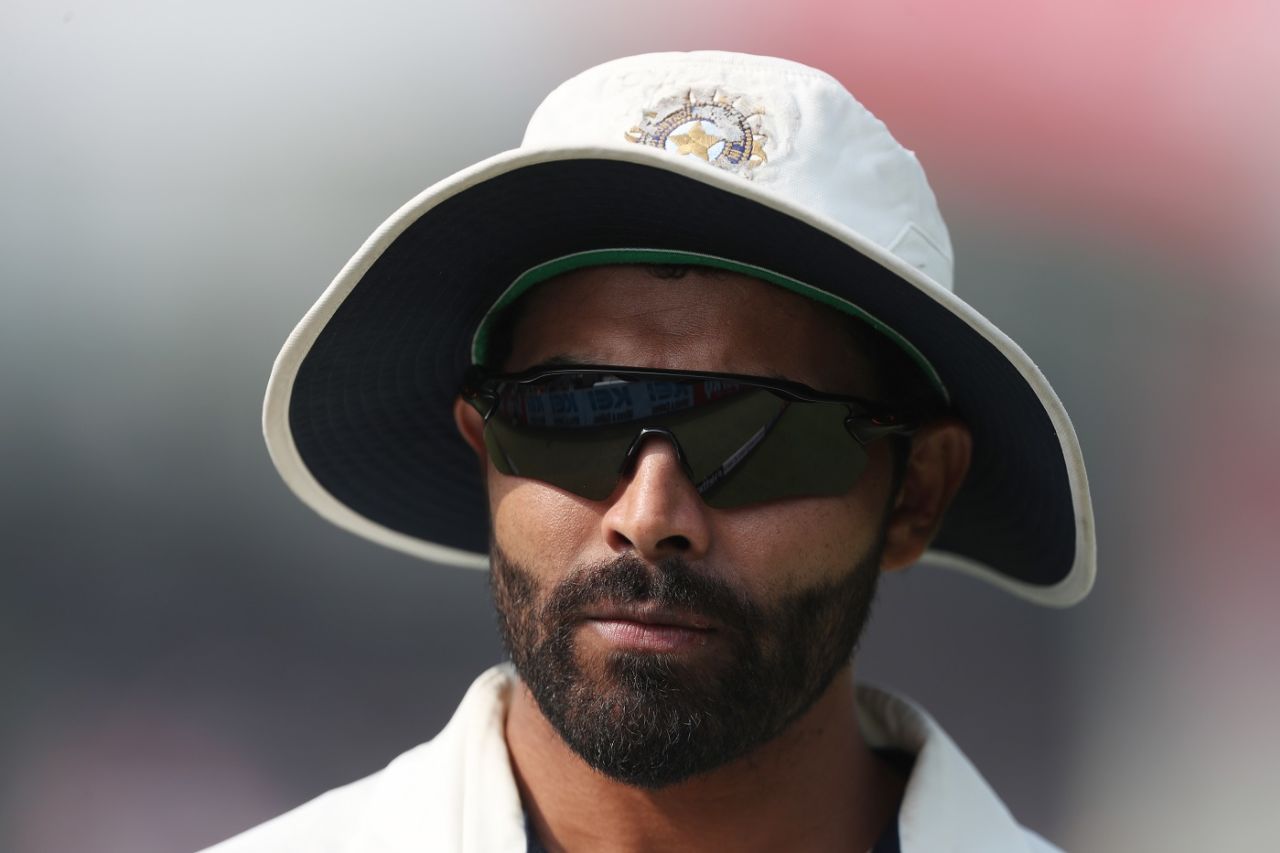 Ravindra Jadeja looks on, India vs Australia, 2nd Test, 1st day, Delhi, February 17, 2023