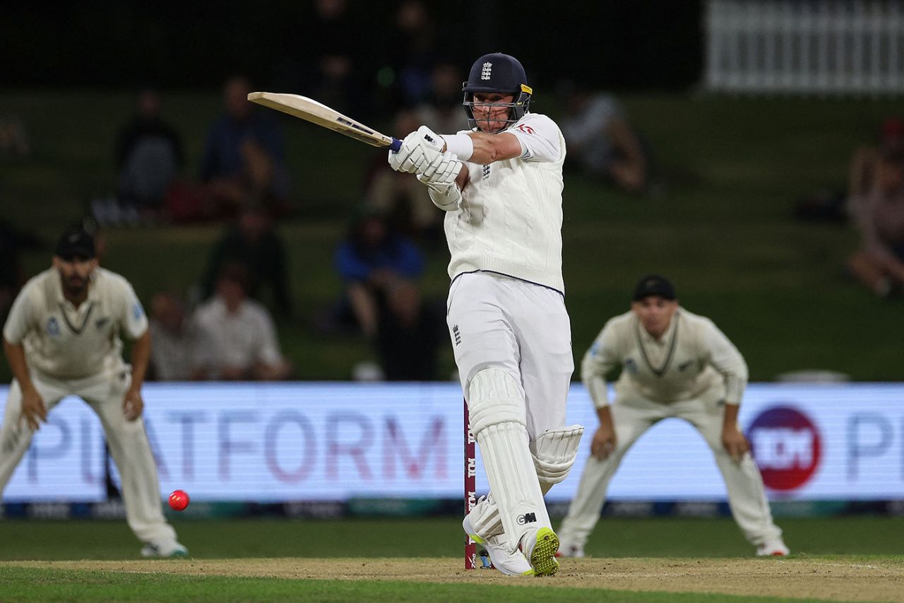 Stuart Broad on the attack in 'Nighthawk' mode, New Zealand v England, 1st Test, Mount Maunganui, 2nd day, February 17, 2023