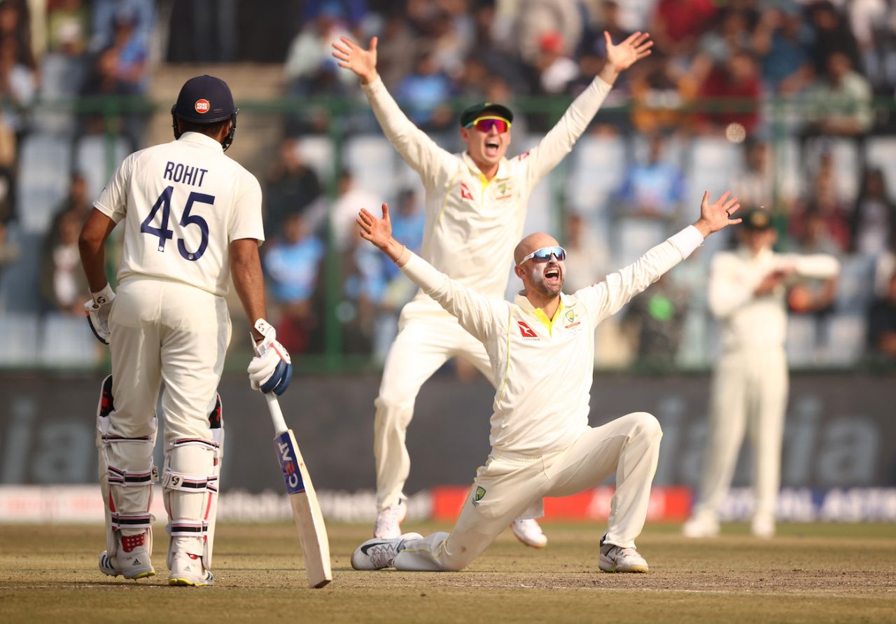 Nathan Lyon appeals, India vs Australia, 2nd Test, Delhi, 2nd day, February 18, 2023